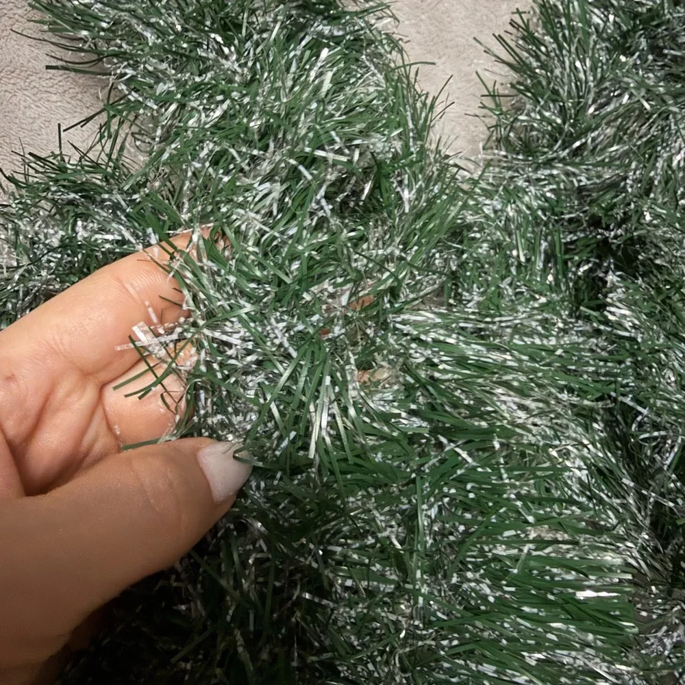 Festive Green and Silver Holiday Garland new